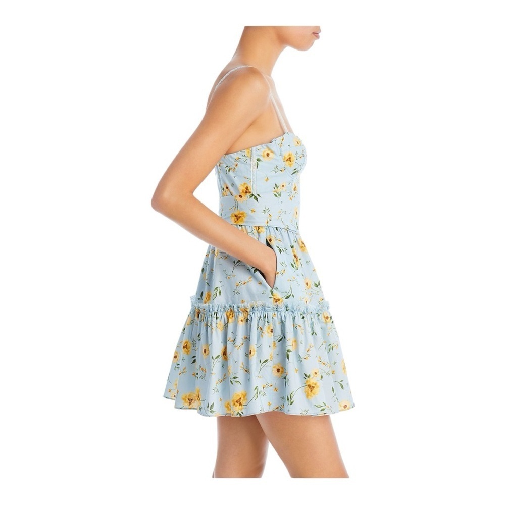 Aqua Floral Print Bustier Mini Dress - 100% Exclusive - Picture 4 of 6
